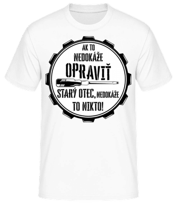 Starý Otec Opravár - Pánske basic tričko - Biela - Predné