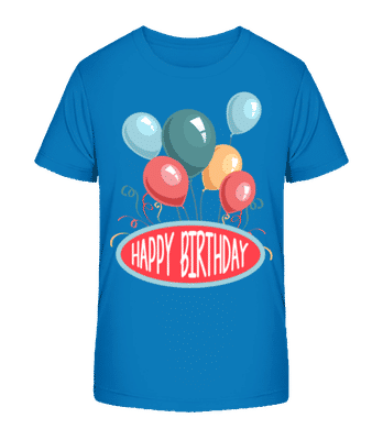 Happy Birthday Ballons - Kinder Bio T-Shirt Stanley Stella 2.0 - Royalblau - Vorne