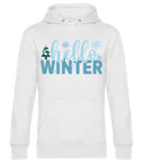 Hello Winter - Sudadera con capucha premium unisex - Blanco - delante