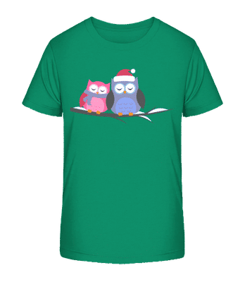 Christmas Owls - Camiseta orgánica para niños Stanley Stella 2.0 - Verde - delante