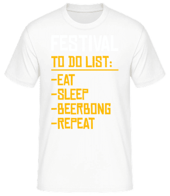 Festival To Do List - T-shirt standard Homme - Blanc - Devant