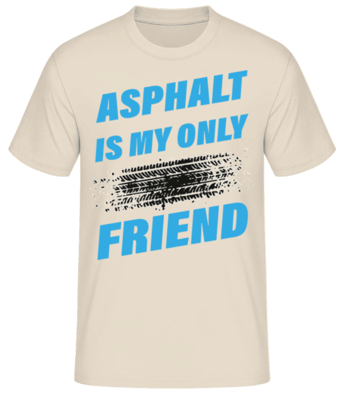 Náhľad: Asphalt Is My Only Friend Car - Pánske basic tričko - Krémová - Predné