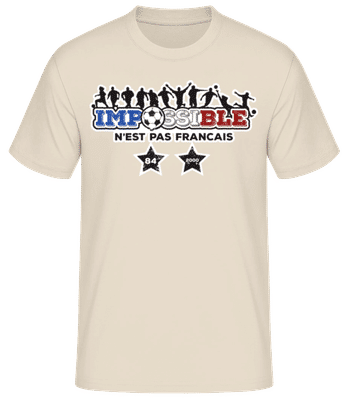 Impossible - N'Est Pas Francais - Männer Basic T-Shirt - Creme - Vorne