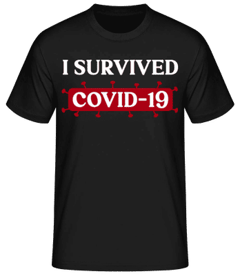 I Survived Covid 19 - Pánské basic tričko - Černá - Napřed