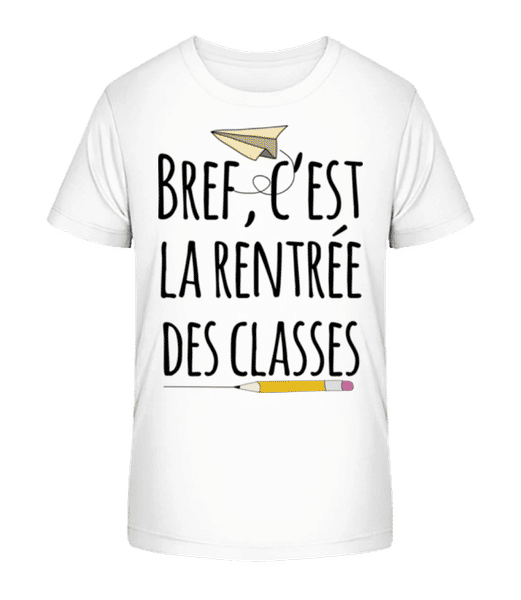 Aperçu: Bref C’est La Rentrée Des Classes - T-shirt bio Enfant Stanley Stella 2.0 - Blanc - Devant
