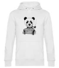 Hipster Panda - Unisex premium mikina - Biela - Predné