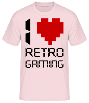 I Love Retro Gaming - Männer Basic T-Shirt - Rosa - Vorne