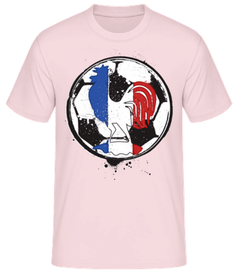 Ballon de football français - T-shirt standard Homme - Rose - Devant