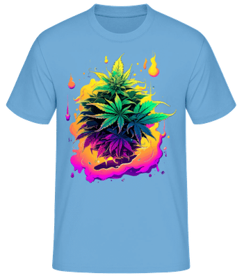 Rainbow Cannabis Flowers - Camiseta básica para hombre - Azul claro - delante