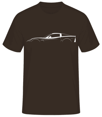 'Chevrolet Corvette C6 Z06' Silhouette - T-shirt standard Homme - Marron - Devant