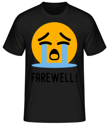 Farewell Crying Emoji - Men's Basic T-Shirt - Black - Front