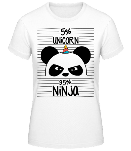 Aperçu: 5% Unicorn 95% Ninja - T-shirt standard Femme - Blanc - Devant