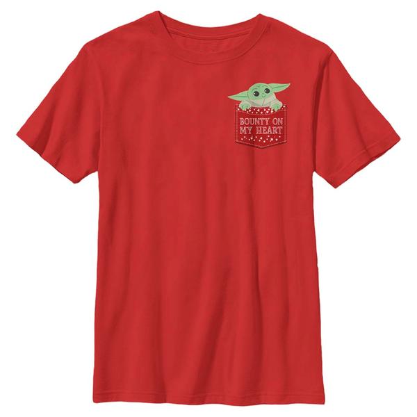 Aperçu: Star Wars - The Mandalorian - The Child Bounty On My Heart - Valentine's Day - Enfant T-shirt - Rouge - Devant