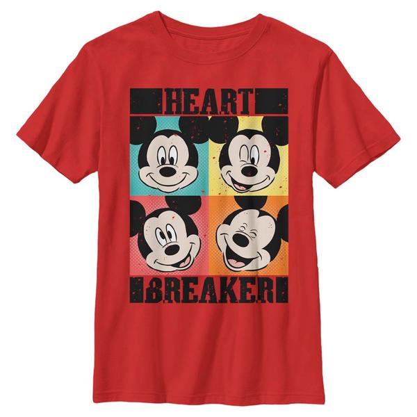 Aperçu: Disney Classics - Mickey Mouse - Mickey Mouse Mickey Heart - Enfant T-shirt - Rouge - Devant