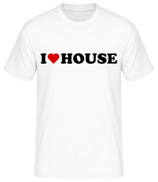 Aperçu: I Love House - T-shirt standard Homme - Blanc - Devant