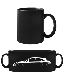 'Porsche Macan S 95B' Silhouette · Schwarze Tasse