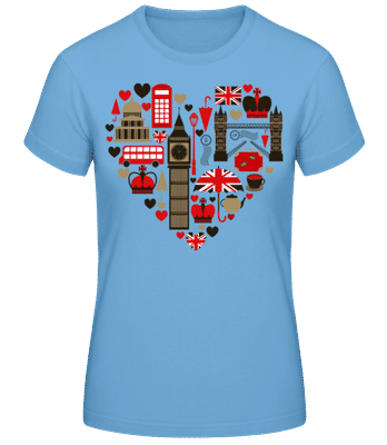 London Love Heart - T-shirt standard Femme - Bleu clair - Devant