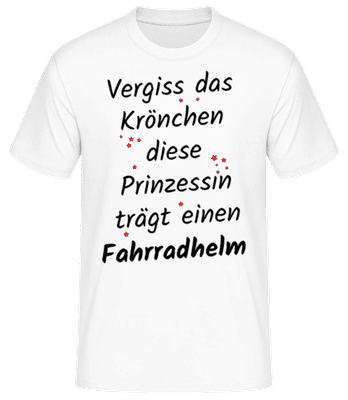 Prinzessin Trägt Fahrradhelm - Männer Basic T-Shirt - Weiß - Vorne