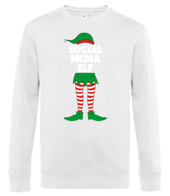 Social Media Elf - Männer Standard Pullover - Weiß - Vorne