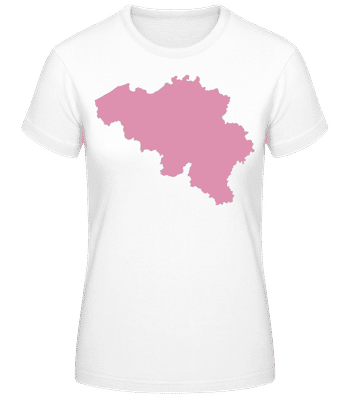 Belgium Silhouette Pink - Women's B&C T-Shirt - White - Front