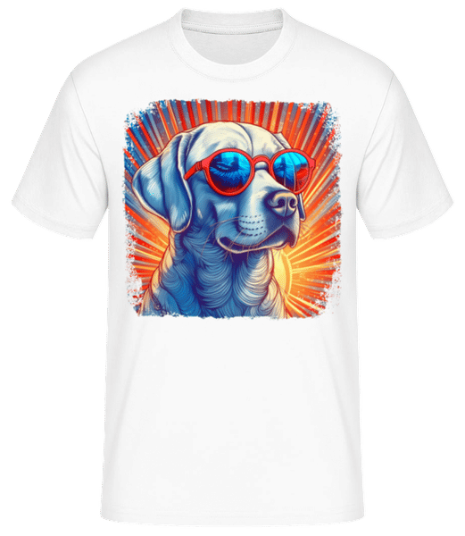Aperçu: Labrador Look Hippie - T-shirt standard Homme - Blanc - Devant