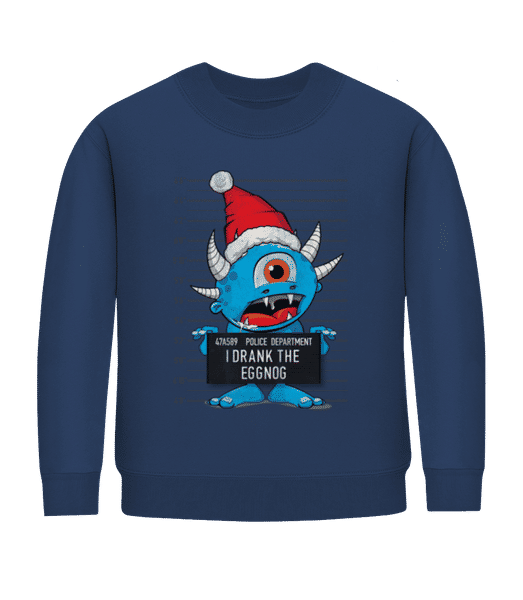 Aperçu: Photo Criminelle De Noël Monstre - Sweatshirt Enfant - Bleu marine - Devant