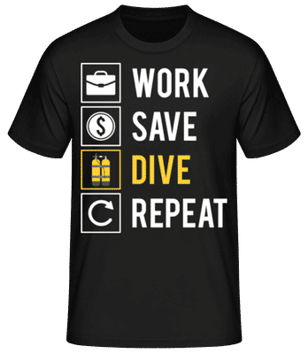 Work Save Dive Repeat - Men's Basic T-Shirt - Black - Front
