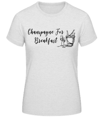 Champagne For Breakfast - Dámské basic tričko - Melírově šedá - Napřed