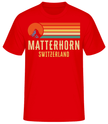 Matterhorn Switzerland - Camiseta básica para hombre - Rojo - delante
