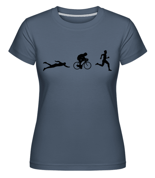 Aperçu: Triathlon -  T-shirt Shirtinator femme - Bleu denim - Devant