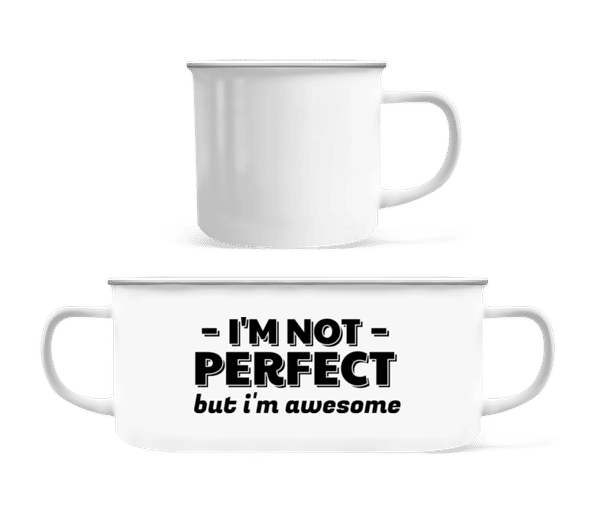 Aperçu: I'm Not Perfect - Tasse Émaillée - Blanc - Devant