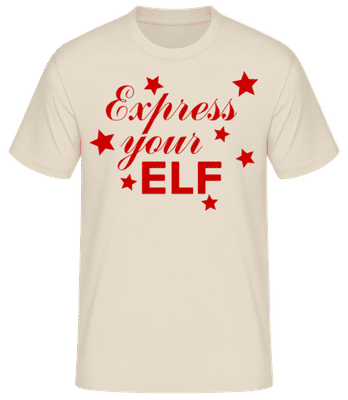 Express Your Elf - Männer Basic T-Shirt - Creme - Vorne