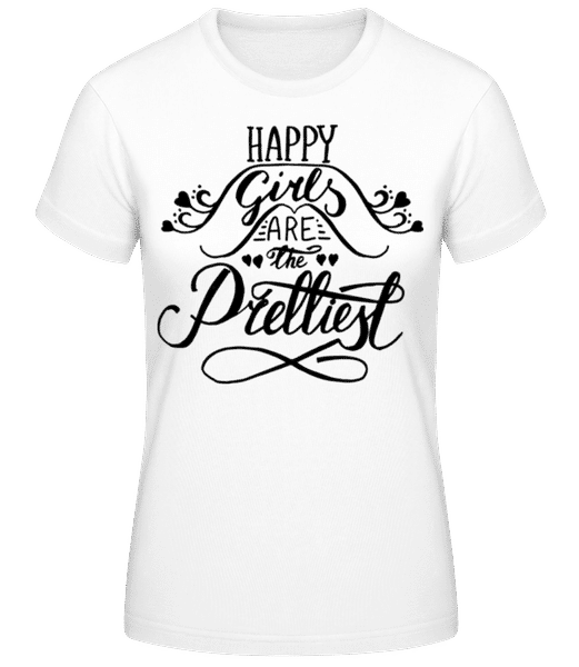 Aperçu: Happy Girls Are The Prettiest Black - T-shirt standard Femme - Blanc - Devant