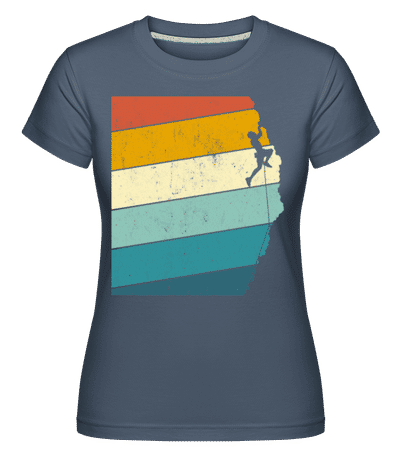 Retro Climber Man -  Shirtinator Women's T-Shirt - Denim - Front