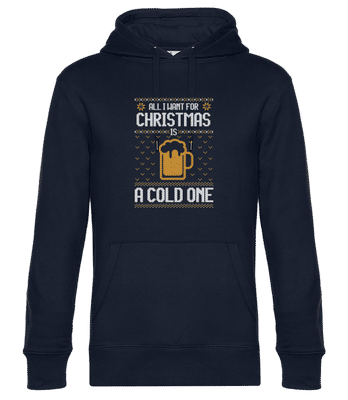 All I want for Christmas is a cold one - Men’s Standard Hoodie - Navy - Front