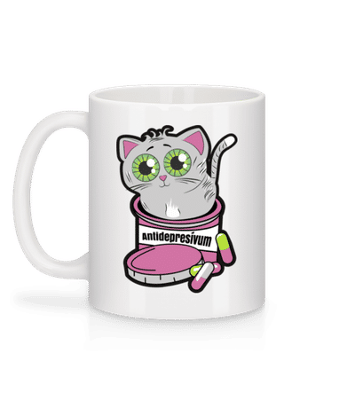 Antidepresívum - Keramický hrnček - Biela - Za