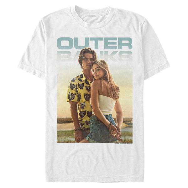 Aperçu: Netflix - Outer Banks - John B & Sarah Poster Couple - Homme T-shirt - Blanc - Devant
