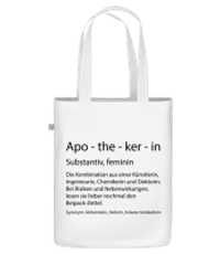 Apothekerin Quatsch Duden - Bio Tasche - Weiß - Vorne