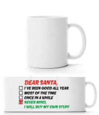 Dear Santa - Panoramatasse - Weiß - Vorne