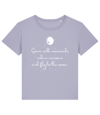 Mermaids Unicorn And Fly To The Moon - T-shirt bio Femme Stanley Stella 2.0 - Lavande - Devant
