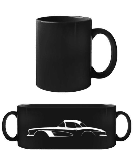 Aperçu: 'Chevrolet Corvette C1 1961' Silhouette - Tasse Noire - Noir - Devant
