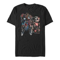 Marvel - Black Panther Wakanda Forever - Iron Heart Hero Panels - Men's T-Shirt - Black - Front