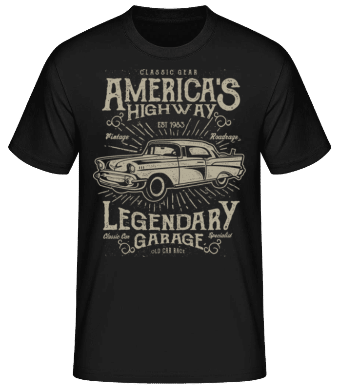 Preview: America's Highway - Men's Basic T-Shirt - Black - Front