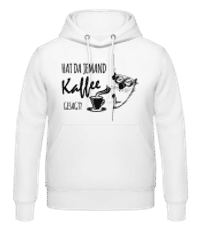 Kaffee Katze - Männer Hoodie - Weiß - Vorne