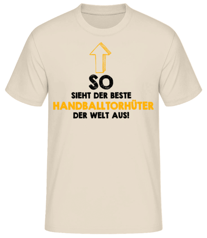 Vorschau: Bester Handballtorhüter Der Welt - Männer Basic T-Shirt - Creme - Vorne