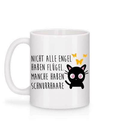 Katze Engel Schnurrhaare - Tasse - Weiß - Hinten