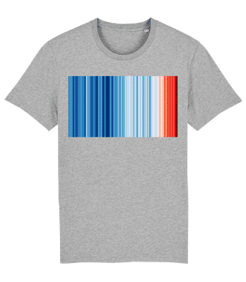 Klimastreifen - Männer Bio T-Shirt Stanley Stella 2.0 - Grau meliert - Vorne
