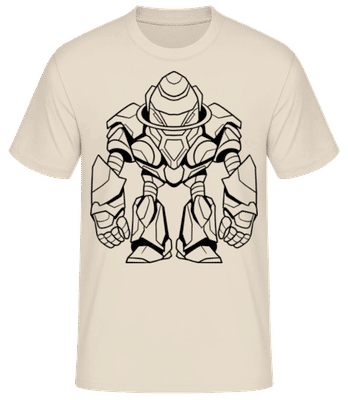 Mecha Kind Kontur 2 - Männer Basic T-Shirt - Creme - Vorne