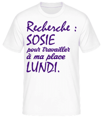 Recherche: Sosie - T-shirt standard Homme - Blanc - Devant