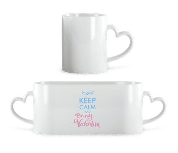 Aperçu: Keep Calm And Be My Valentine - Tasse en forme de coeur - Blanc - Devant